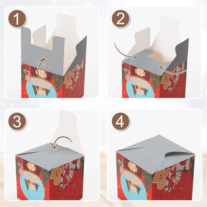 Calendrier De L'Avent DIY 24 Boîtes Vides à Remplir - Boîtes Cadeaux Numérotées, à Monter Soi-même