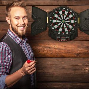 WIN.MAX Cible De Fléchettes électronique, Affichage LED, Jeu De Fléchettes Automatique Pour Adultes Avec 12 Fléchettes Et 100 Pointes Souples, Tableau De Bord électronique, Adaptateur D'alimentation
