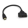 Adaptateur 2 ports Cable HDMI pour Television TELEFUNKEN TV Console Gold 3D FULL HD 4K Ecran 1080p Rallonge-0