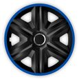 Enjoliveurs de roues FAST LUX noir- bleu 14" lot de 4 pièces-0