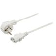 LCS - Cable d'alimentation electrique Blanc 5m - Prise Femelle Europe coté périphérique pour Vidéoprojecteur, PC, Télé, ect...-0