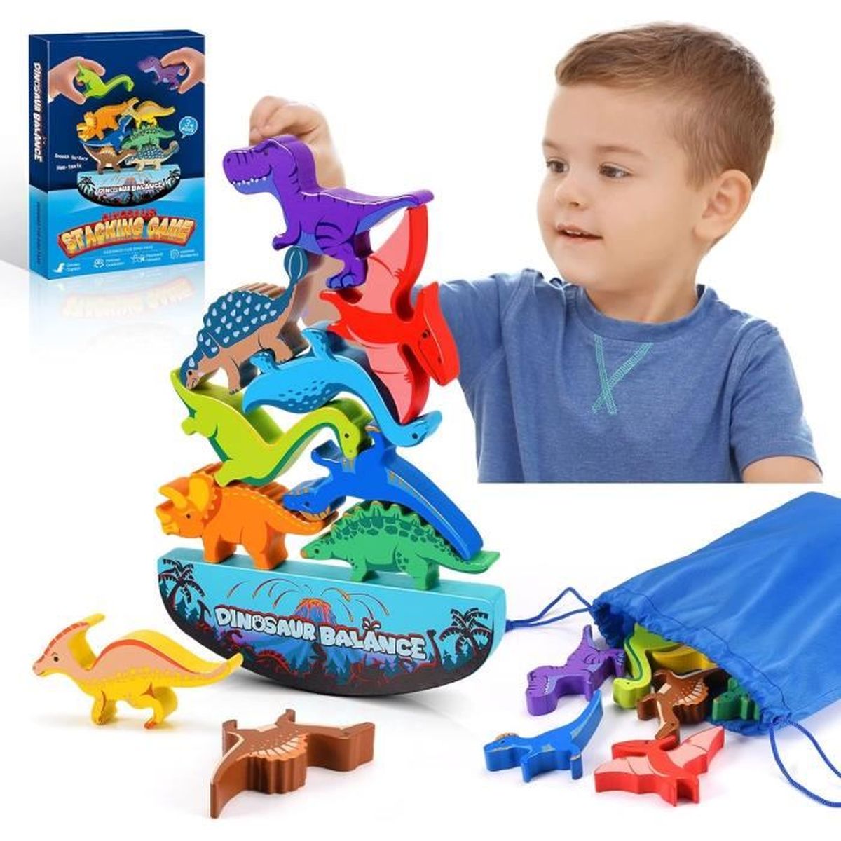 Cadeaux Créatifs Famille Lot De 4 Puzzles 3D Dinosaures En Bois
