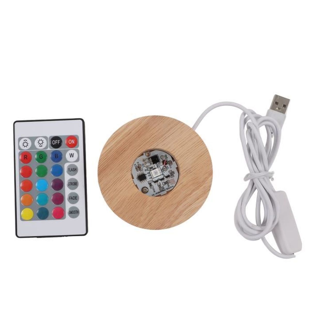 Socle Lumineux LED Pour Cristaux Et Objets De Collection - Format Carré 8x8 Cm - Éclairage Doux Et Chaleureux