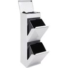 Arregui Top CR221-B Poubelle de recyclage en acier, poubelle de tri sélectif, 2 seaux, plateau multifonction, 2x17L (34L) blanc