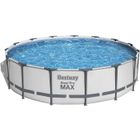 Kit Piscine hors sol tubulaire BESTWAY Steel Pro Max™- 457 x 107 cm - Ronde (Avec pompe de filtration, échelle + bâche)