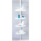 MSV Serviteur De Douche Plastique D'angle Blanc Telescopique