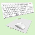 NEWWAY – Pack RF02 Clavier Souris Sans Fil WiFi 2.4 GHz avec Tapis – AZERTY 105 Touches - Blanc