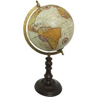 Globe Terrestre - Decoration - Marron - Mixte - Adulte - Intérieur - Bois - Plastique