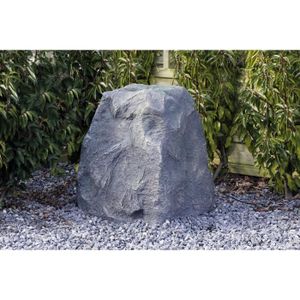 STATUE - STATUETTE   Décoration de jardin - ARNUSA - Faux Rocher 60x50 cm - Gris granit - Polyrésine