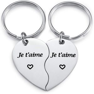 2PCS Porte-clés Coeur Couple Gravure Amitié Chat Yin Yang Keychain Puzzle  Séparable pour Amis Amoureux Cadeau de la Saint-Valentin - Cdiscount  Bagagerie - Maroquinerie