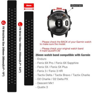Bracelet Sport Compatible avec Garmin Fenix 5, 22mm Bracelet de Silicone  Souple pour Garmin Fenix 5-Fenix 5 Plus-Fenix 6-Fenix[715] Armée Verte, -  Achat/vente bracelet de montre Mixte - Cdiscount