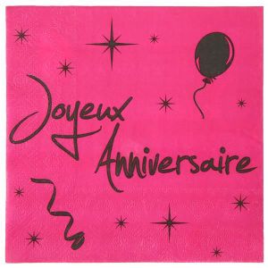 Serviette Joyeux Anniversaire Cdiscount