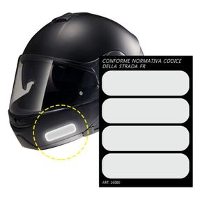 Kit de 18 stickers noir adhésifs réfléchissants pour signalisation sur casque