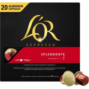 CAFÉ SOLUBLE Café capsules L’Or Espresso Splendente x20, en aluminium compatibles Nespresso