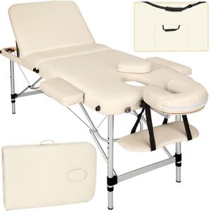 TABLE DE MASSAGE - TABLE DE SOIN TECTAKE Table de massage portable pliante à 3 zones  Sac de transport compris - Beige