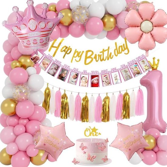 Ballon Anniversaire 1 An Fille, 1Er Ballon Anniversaire Décorations