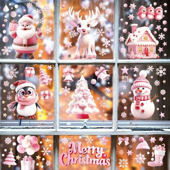 Autocollants Fenêtre Noël - 372 Pièces Flocons De Neige - Amovibles Et Réutilisables - Décoration Hivernale
