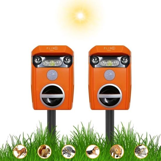 Repulsif Chat Exterieur Lot de 2,Répulsif Chat,Repulsif Chat Ultrason,Anti Chat