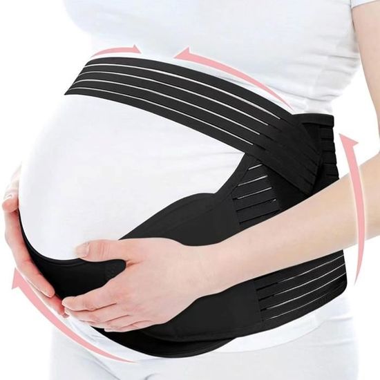 Ceinture De Grossesse Et Postpartum Helweet - Soutien Lombaire Et Abdominal Réglable Pour Femme Enceinte, Noir Taille L