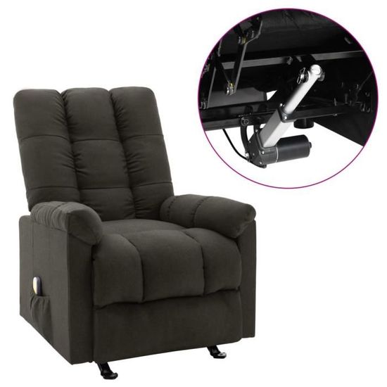 STAR®5485 Chaise de relax de luxe BEST Fauteuil de massage inclinable électrique Taupe Tissu ,taille:71,5 x 96,5 x 100,5 cm