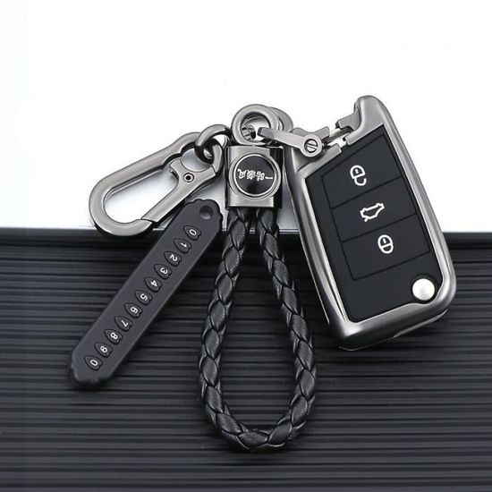 Coque clé,Housse pour clé de voiture Volkswagen, en alliage de Zinc porte  coque, porte clés, pour Golf 7 G TI R MK7 Tiguan - Type 8 - Cdiscount Auto