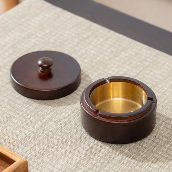 Cendrier,HILIFE-Mallette De Rangement Agaçante En Acier Inoxydable,cendrier Laguna,rond Avec