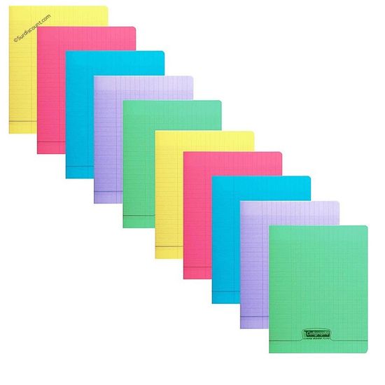 LOT 10 CAHIERS COUVERTURE PLASTIQUE 24X32 GRANDS CARREAUX Cdiscount BeauxArts et Loisirs créatifs