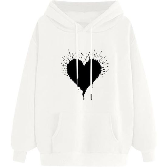 Sweatshirt à Capuche Femme - Sweat-Shirt Elegant Sweet Femme Hoodies Imprimé Tendance Chic Sweat Y2K E-Girl Pull Tops Pullover Tunique Haut