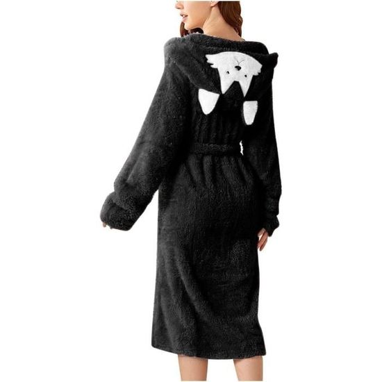 Peignoir de bain noir femme outlet