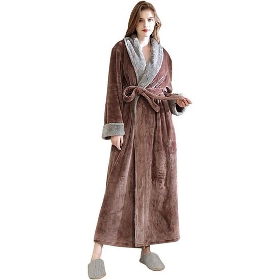 Peignoir Long Hiver Flanelle Homme Femme - Chaud Et Doux - Tissu Qualité - Idéal Maison