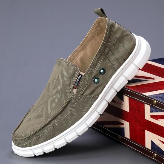 Mocassins Homme Légers Et Respirants - Chaussures En Toile Sans Lacets, Confortables Pour Loisirs, Fitness, Conduite