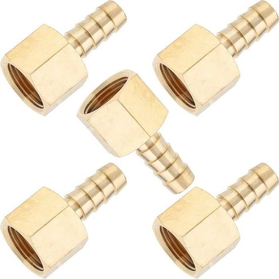 Raccord Laiton BSPP 3/8" Femelle X Tuyau 5/16" (8mm) - Pour Eau, Air, Huile - Pack De 5