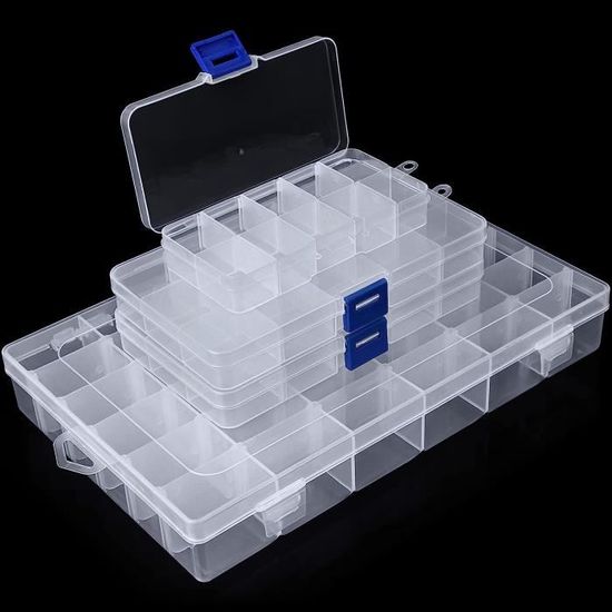 Lot De 4 Boîtes De Rangement Transparentes Pour Craie - Pour Tableau Noir, École, Bureau - Plastique PP