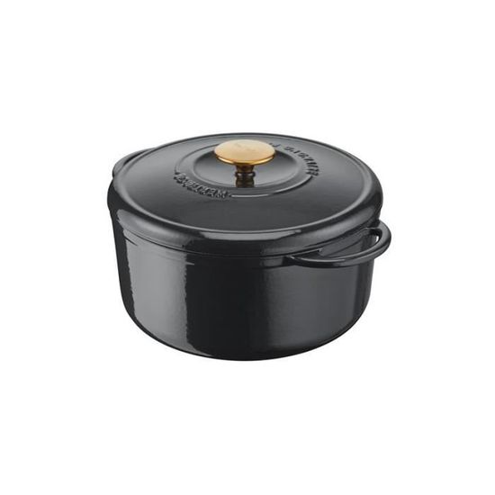 Cocotte Ronde Fonte Acier Tefal Pierre Gagnaire Heritage 29cm 7.5L – Induction, Émail Noir Mat