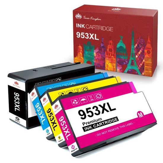 Cartouche Remanufacturée HP 953XL - Pack De 4 - Noir, Cyan