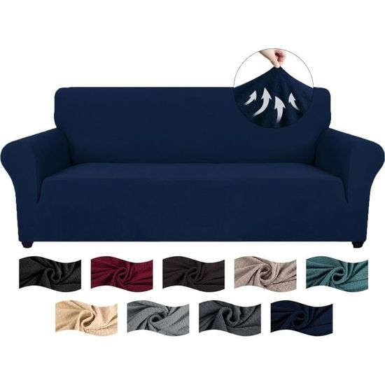 Housse canapé 3 places avec accoudoirs protection chat chiens griffures gris