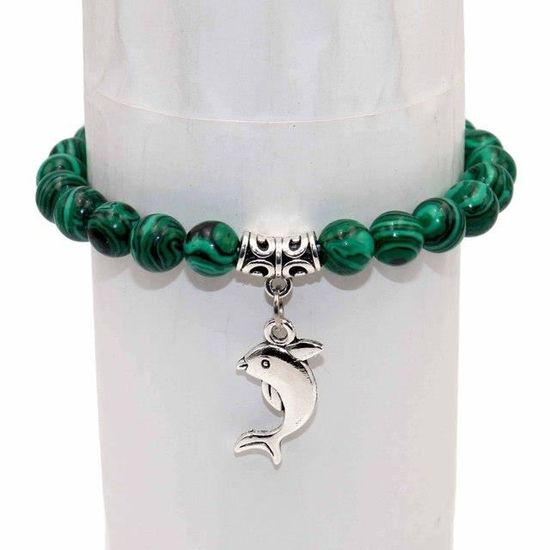 Pierre Mate Naturelle 8mm Bracelets De Perles Cristaux Bracelet En Pierre De Sodalite D'oeil De Tigre Pour Femmes Hommes,Malachite,Ajustable