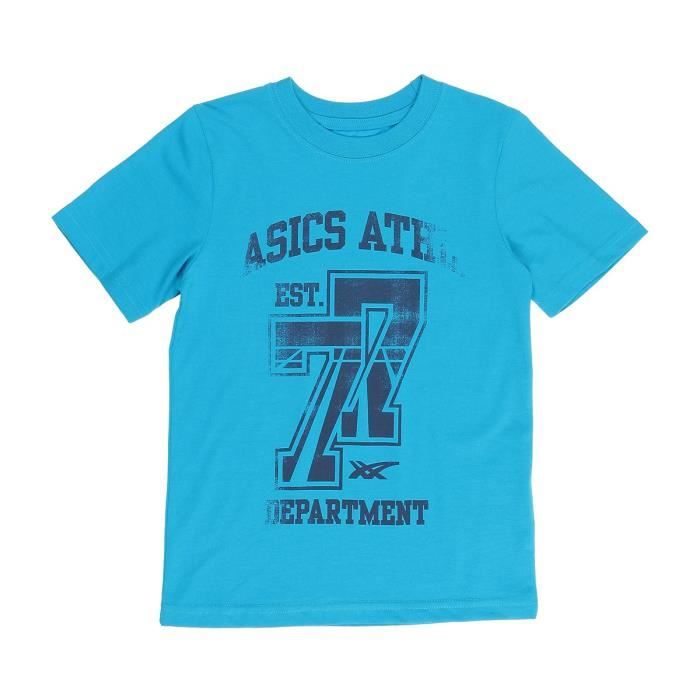 asics t shirt bleu