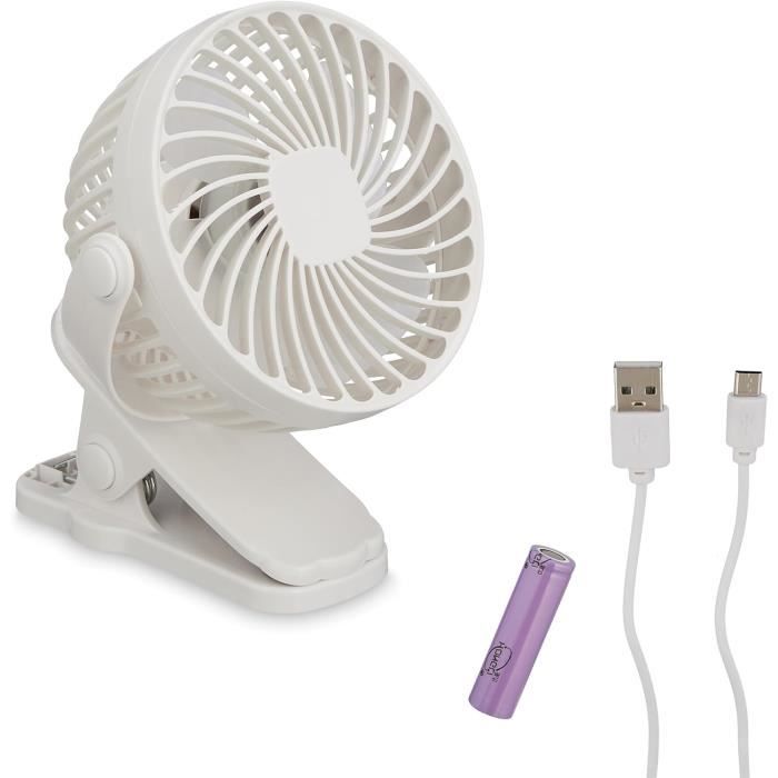 Simpeak Ventilateur USB Mini Ventilateur Portable Silencieux Ventilateur Bureau 3 Vitesses