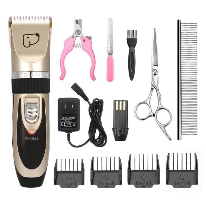Tondeuse Chien Chat, ePeTop Tondeuse Animaux Electrique Sans Fil Tondeuse pour Toilettage de Chien Faible Bruit Les Lames Détachable