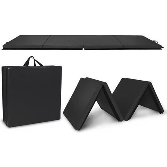 Tapis de Gymnastique Pliable- 240x60x5cm-Gym pour Fitness, Yoga-noir