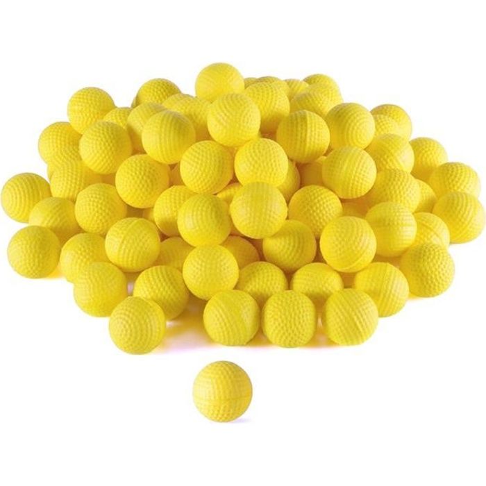 Lot de 100 balles en EVA pour pistolets Nerf Rival Zeus, Apollo, Khaos, Atlas et Artemis 2.2cm Jaune
