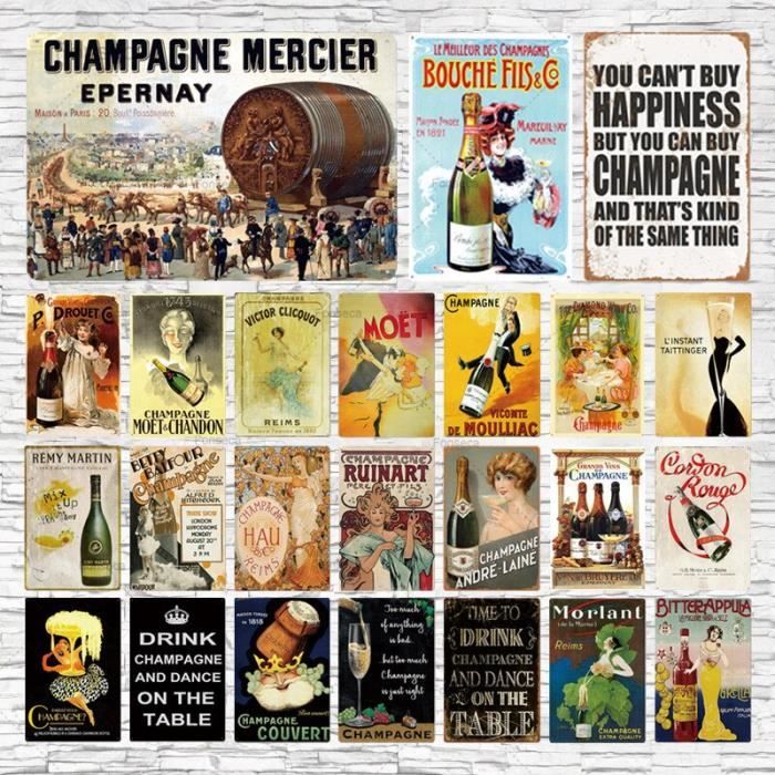 Affiche de bière en métal Vintage, champagne, Plaque de vin, décoration de Bar, café, Club, Eisen, Club~twl024 GF10993