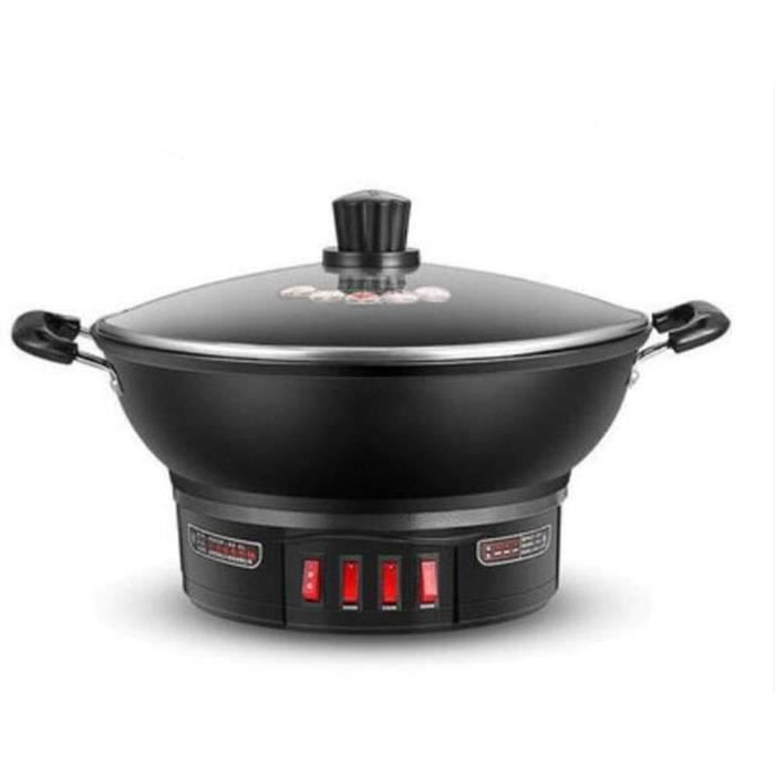 LJXWH Wok électrique cuisinière électrique Polyvalente Wok électrique ménager cuisinière électrique en Fonte ragoût cuit à la Vapeur