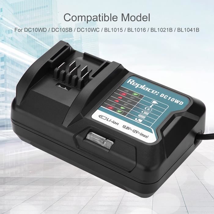 Chargeur rapide batterie au lithium 10.8V 12V Makita DC10WD - BL1015 EU Plug 100-240V -CYA