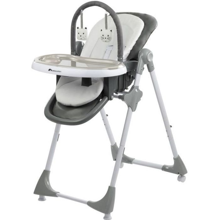 BEBECONFORT Chaise haute bébé Kiwi 3 en 1, évolutive, De la naissance à 3 ans (15kg), Gray Mist