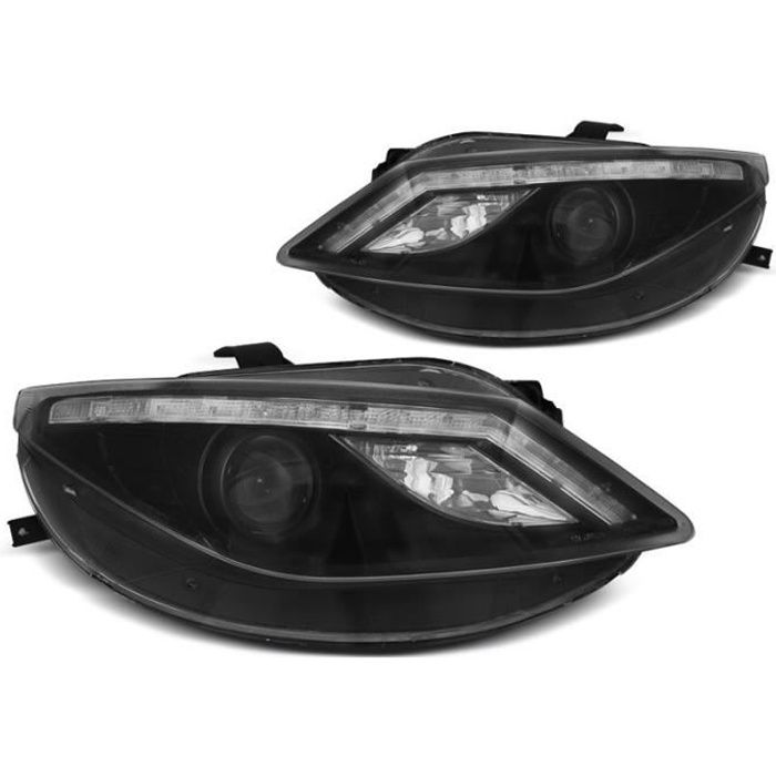 Paire de feux phares Seat Ibiza 6J 08-12 Daylight led noir (E34)