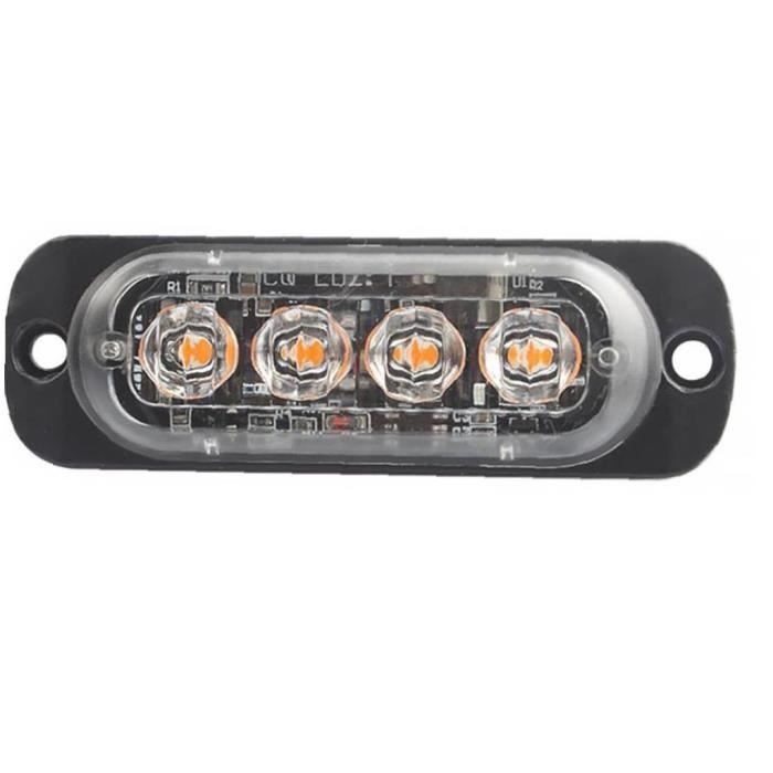 4pcs LED Urgence Strobe Lights LED AVERTISSEMENT AVERTISSEMENT DE RISQUE DE LA LIGHT BAR BAECON SURFACE SUPPORT POUR CHAMP DE VAN VA