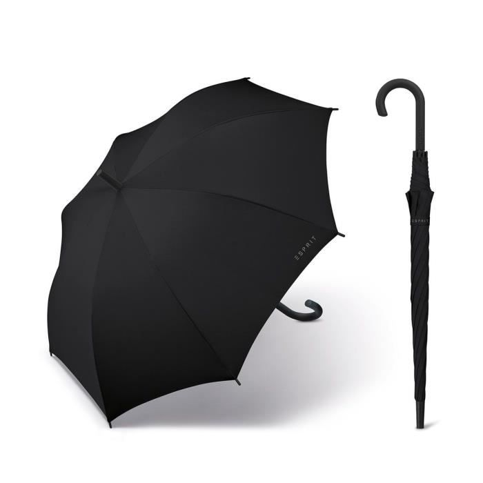 Esprit - Parapluie canne droit automatique femme Long AC black 50001 taille 86 cm