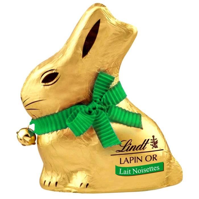 LINDT Lapin Or chocolat - Lait noisettes -100g